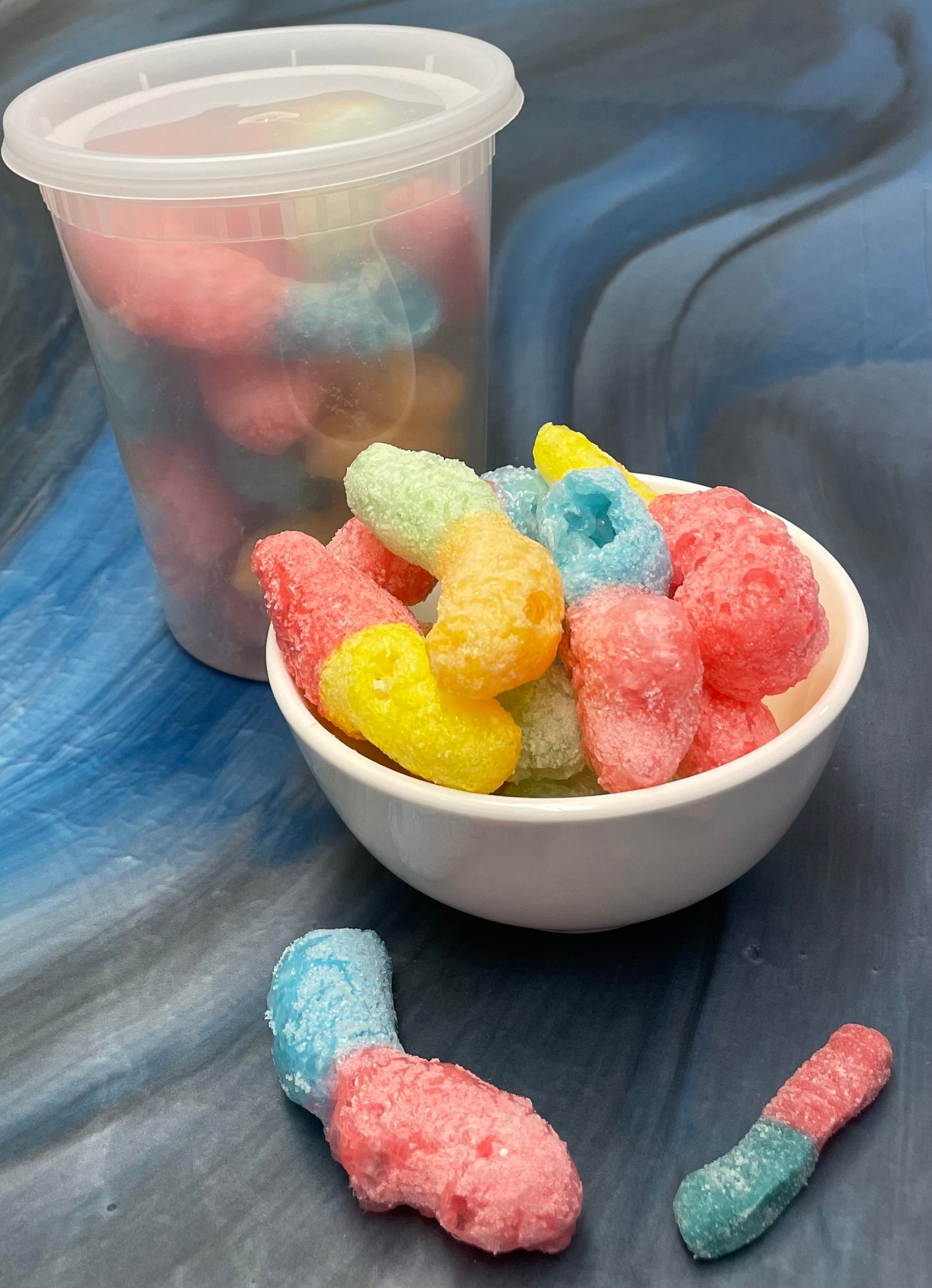 Freeze Dried Mega Gummy Worms Candy By Nifty Thrift Sales